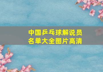 中国乒乓球解说员名单大全图片高清