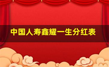 中国人寿鑫耀一生分红表