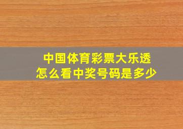 中国体育彩票大乐透怎么看中奖号码是多少