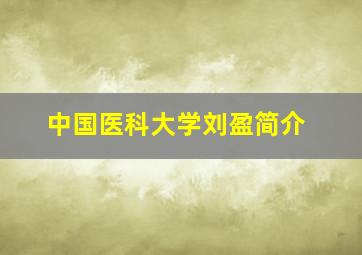 中国医科大学刘盈简介