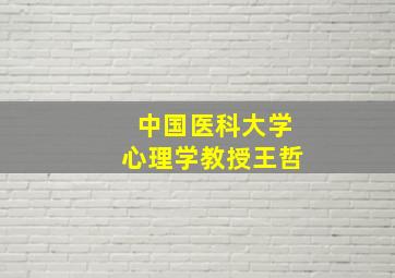 中国医科大学心理学教授王哲