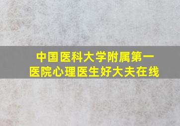 中国医科大学附属第一医院心理医生好大夫在线