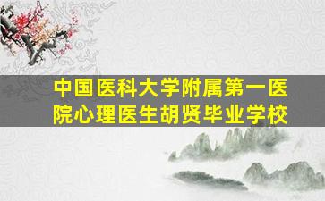 中国医科大学附属第一医院心理医生胡贤毕业学校