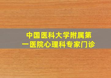 中国医科大学附属第一医院心理科专家门诊