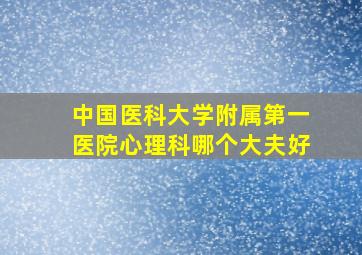 中国医科大学附属第一医院心理科哪个大夫好