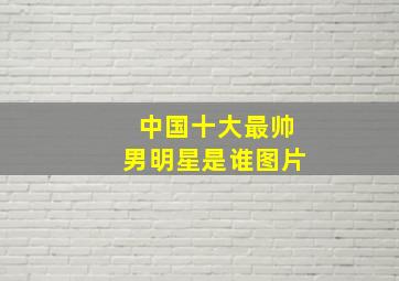 中国十大最帅男明星是谁图片