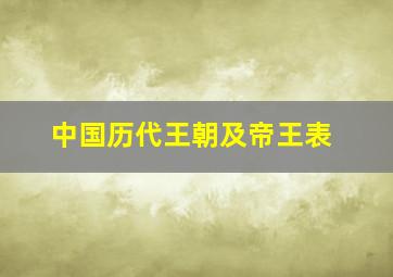 中国历代王朝及帝王表