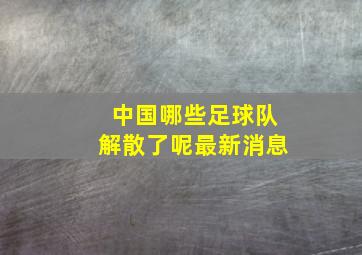 中国哪些足球队解散了呢最新消息