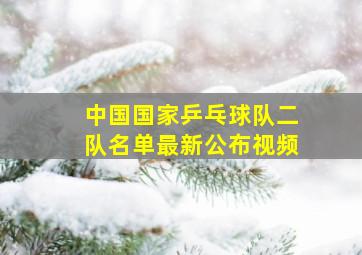 中国国家乒乓球队二队名单最新公布视频