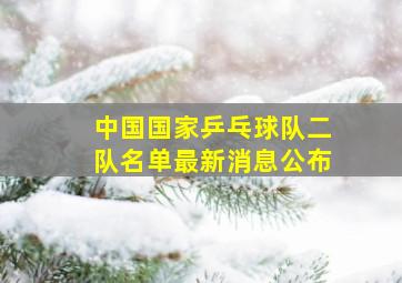 中国国家乒乓球队二队名单最新消息公布