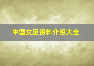 中国女足资料介绍大全