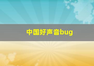 中国好声音bug