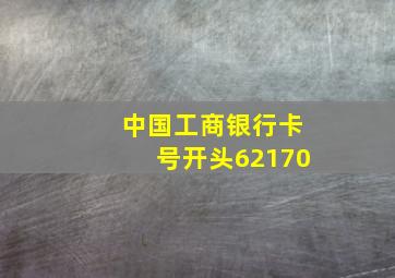 中国工商银行卡号开头62170