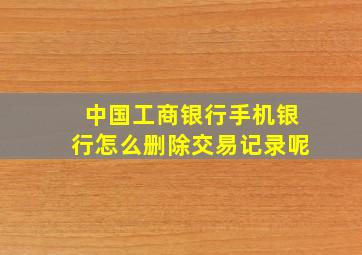 中国工商银行手机银行怎么删除交易记录呢