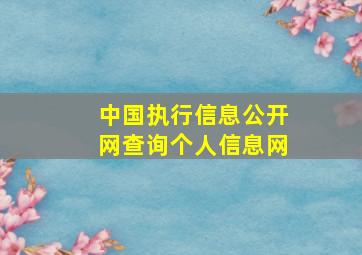 中国执行信息公开网查询个人信息网