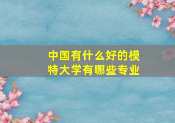 中国有什么好的模特大学有哪些专业