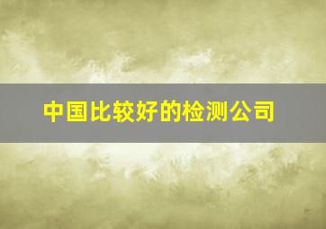 中国比较好的检测公司