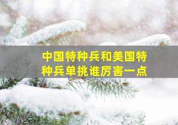 中国特种兵和美国特种兵单挑谁厉害一点