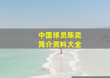 中国球员陈奕简介资料大全