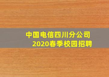 中国电信四川分公司2020春季校园招聘