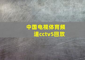 中国电视体育频道cctv5回放