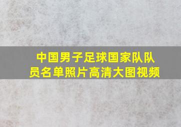 中国男子足球国家队队员名单照片高清大图视频