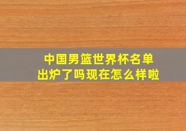 中国男篮世界杯名单出炉了吗现在怎么样啦