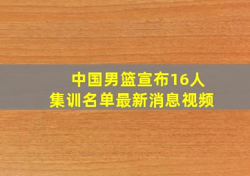 中国男篮宣布16人集训名单最新消息视频