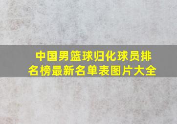 中国男篮球归化球员排名榜最新名单表图片大全