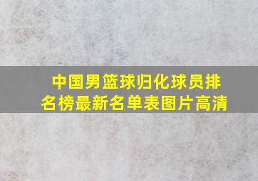 中国男篮球归化球员排名榜最新名单表图片高清