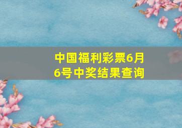 中国福利彩票6月6号中奖结果查询