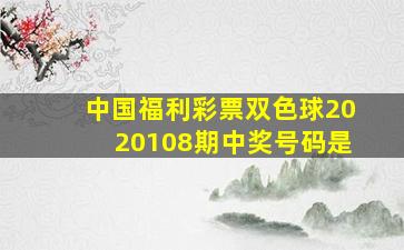 中国福利彩票双色球2020108期中奖号码是