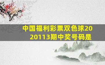 中国福利彩票双色球2020113期中奖号码是