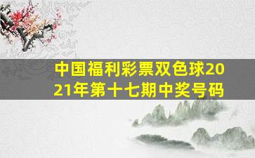 中国福利彩票双色球2021年第十七期中奖号码