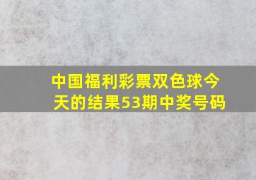 中国福利彩票双色球今天的结果53期中奖号码