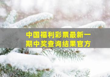 中国福利彩票最新一期中奖查询结果官方