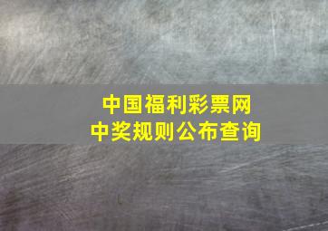 中国福利彩票网中奖规则公布查询