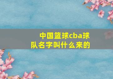 中国篮球cba球队名字叫什么来的