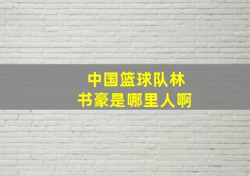 中国篮球队林书豪是哪里人啊