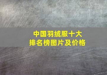 中国羽绒服十大排名榜图片及价格