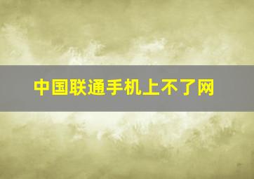 中国联通手机上不了网