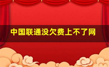 中国联通没欠费上不了网