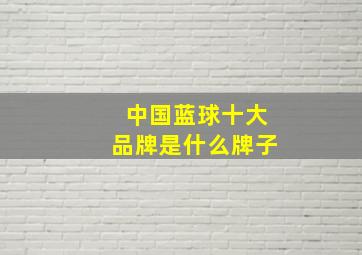 中国蓝球十大品牌是什么牌子