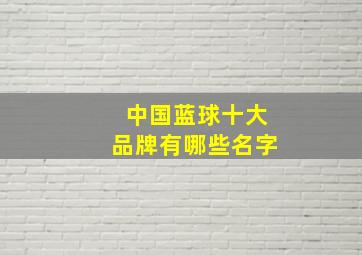 中国蓝球十大品牌有哪些名字