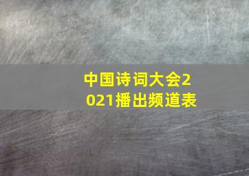 中国诗词大会2021播出频道表