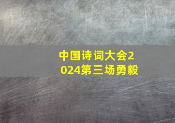 中国诗词大会2024第三场勇毅