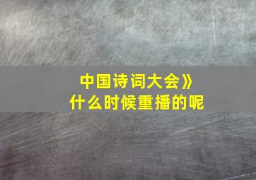 中国诗词大会》什么时候重播的呢