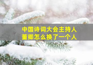 中国诗词大会主持人董卿怎么换了一个人