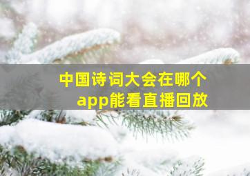 中国诗词大会在哪个app能看直播回放