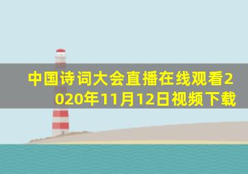 中国诗词大会直播在线观看2020年11月12日视频下载